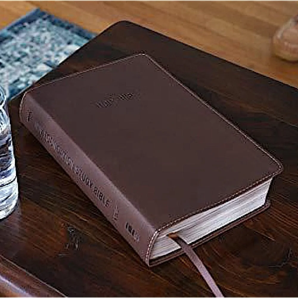 NIV Foundation Study Bible, Leathersoft, Brown, Red Letter NIB